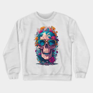 flower skull Crewneck Sweatshirt